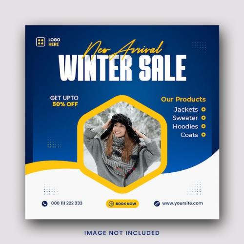 Premium PSD | New arrival winter sale social media instagram post banner template Premium PSD