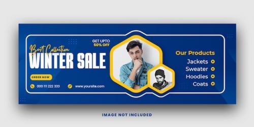 Premium PSD | Best collection winter sale social media facebook cover template Premium PSD