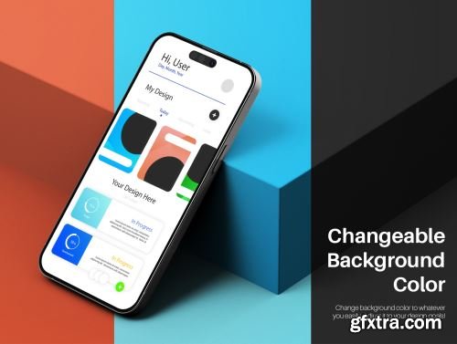 iPhone 14 Screen PSD Mockup Pack - Minimal Modern Scene Ui8.net