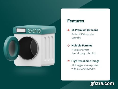 Laundry 3D Icon Ui8.net