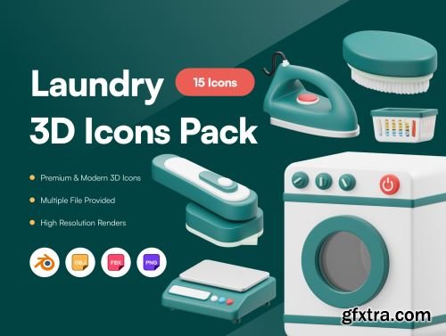 Laundry 3D Icon Ui8.net