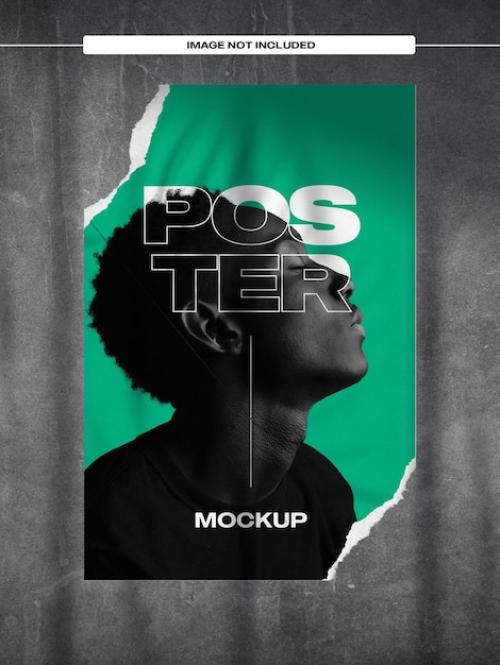 Premium PSD | Torn poster mockup psd template 01 Premium PSD