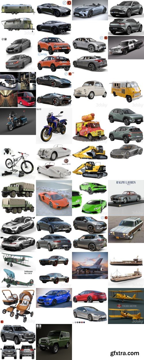 Vehicles 3D Models Bundle 1 October 2023