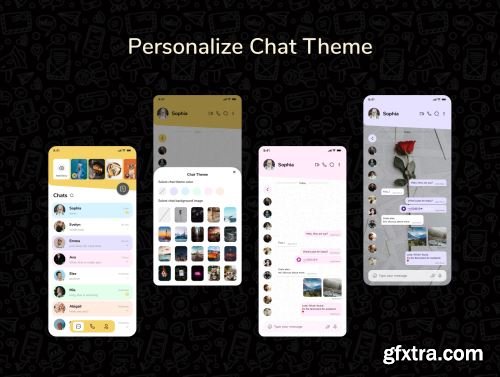 Chatterfly - Chat App UI Kit Template Ui8.net