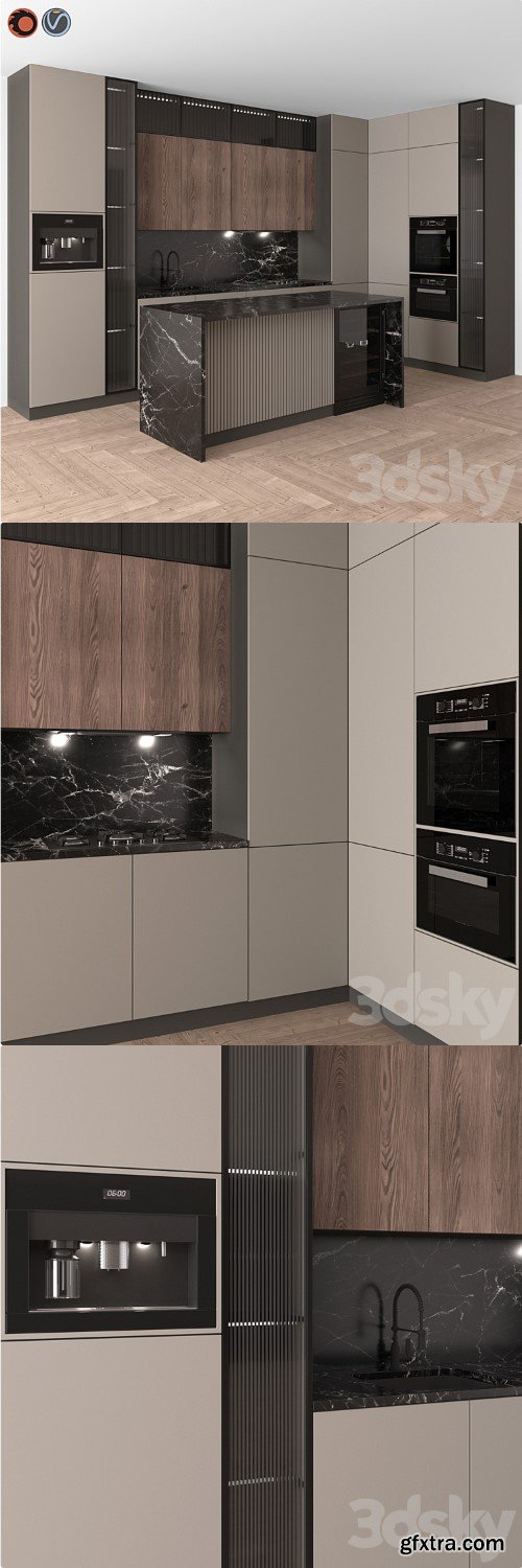 Kitchen Modern 16 (Corner Kitchen)