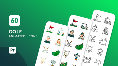 Videohive - Golf Animated Icons | Premiere Pro MOGRT - 48496327 - 48496327