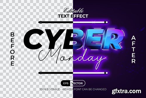 Cyber Monday Text Effect Neon Light Style 4ARXSKK