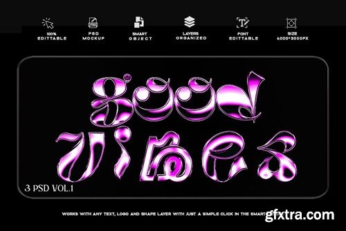 Good Vibes - 3 PSD Text Effect 33U65ZV