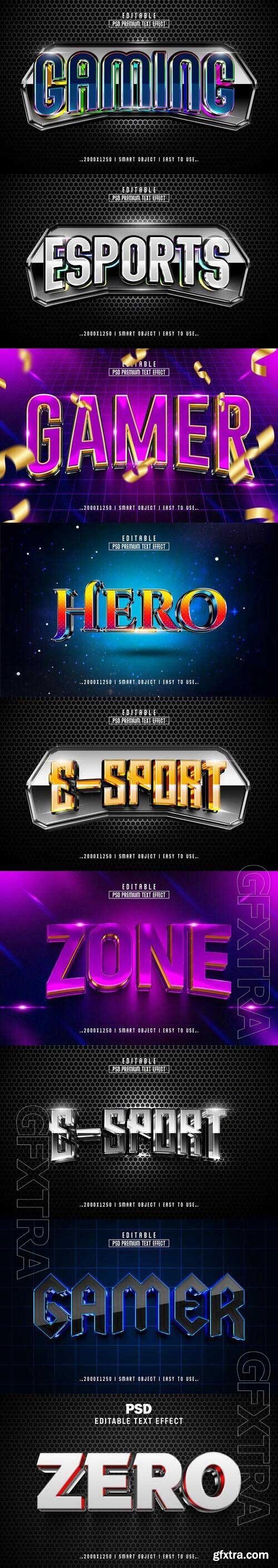 8 Psd style text effect editable set vol 27