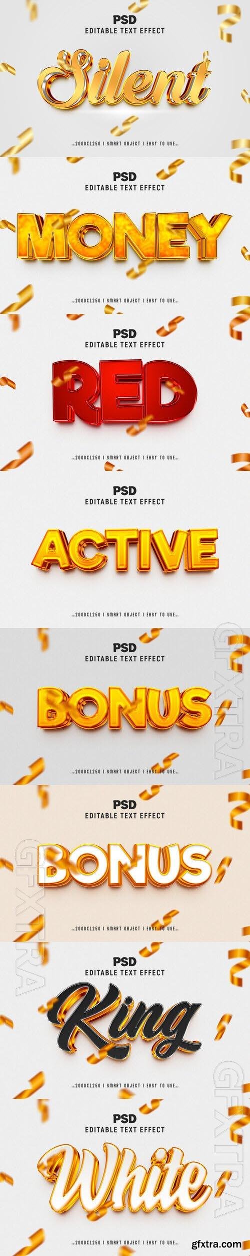 8 Psd style text effect editable set vol 25