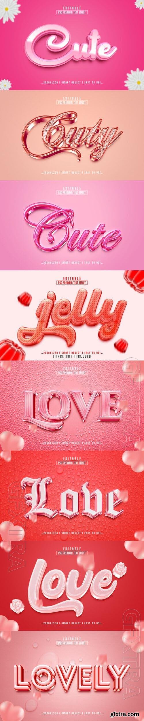 8 Psd style text effect editable set vol 22