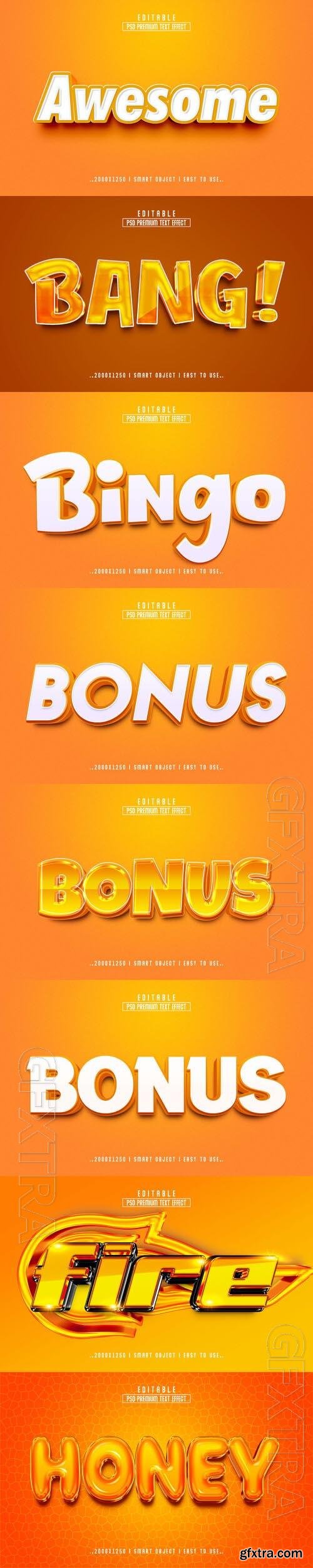 8 Psd style text effect editable set vol 21