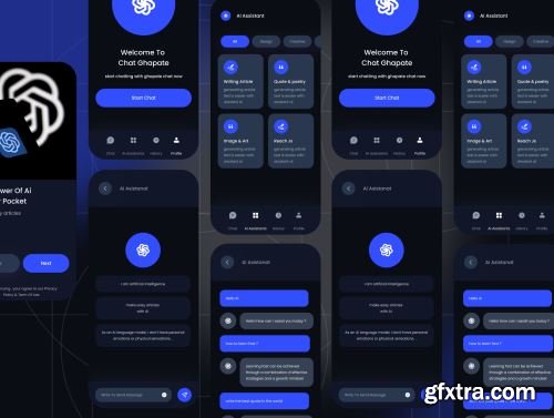 Ai Assistant Chatbot Mobile Apps UI Kit Ui8.net