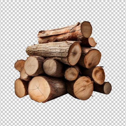 Premium PSD | Firewood stack or wood pile cutout png isolated on transparent background Premium PSD