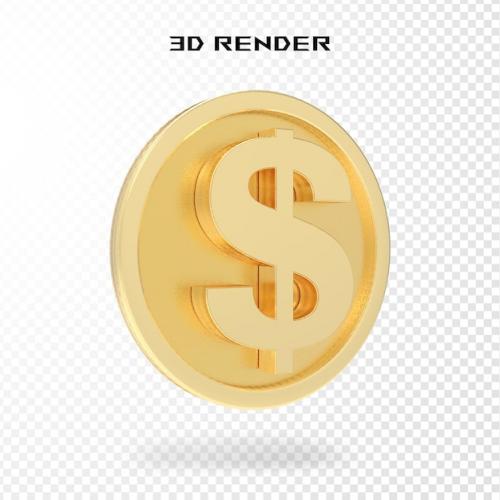 Premium PSD | Realistic golden dollar coins rotating different stacks of gold money cash or treasure Premium PSD