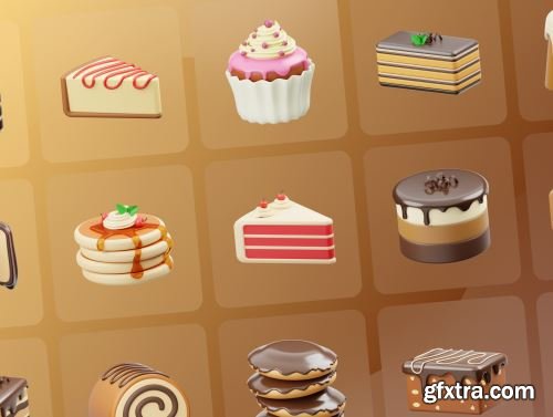 Cakes 3D Icon Ui8.net