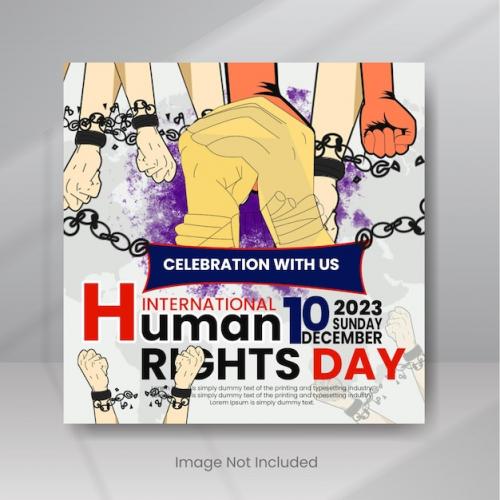 Premium PSD | Human rights day social media post template Premium PSD