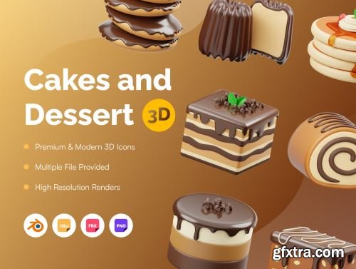 Cakes 3D Icon Ui8.net