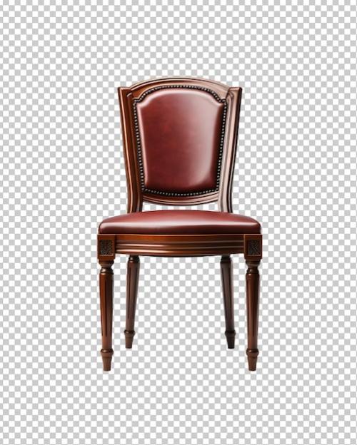 Premium PSD | Modern brown wooden dinning chair with foam seat cutout png isolated on transparent background Premium PSD