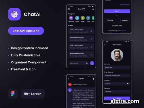 ChatAI - Chat GPT App Figma UI Kit Ui8.net