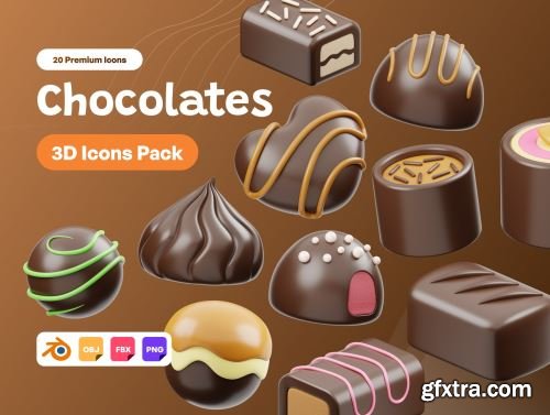 Chocolate 3D Icon Ui8.net