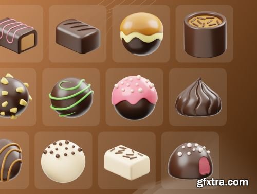 Chocolate 3D Icon Ui8.net