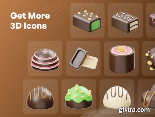 Chocolate 3D Icon Ui8.net