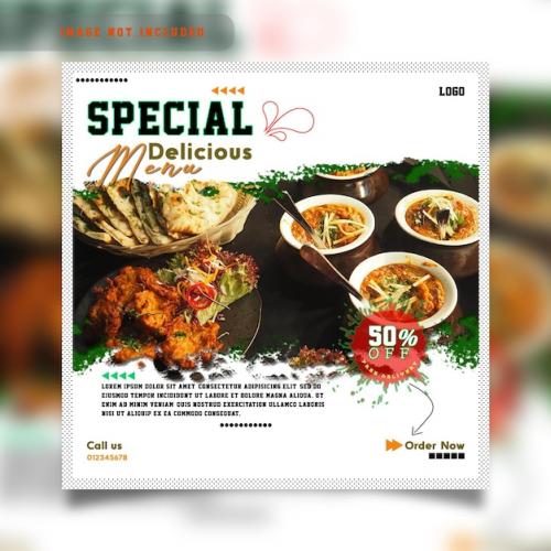 Premium PSD | Food social media promotion instagram banner post design template Premium PSD