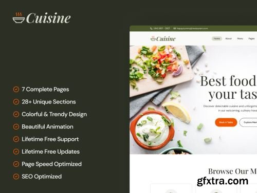 Cuisine - Food & Restaurant Framer Template Ui8.net