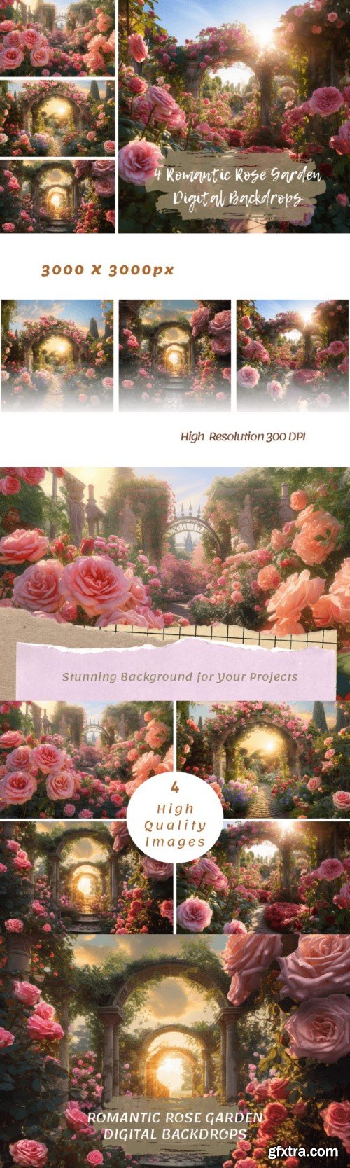 Rose Garden Digital Backdrops