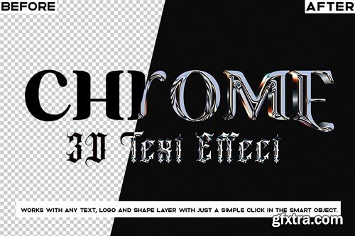 3D Iridescent Chrome Text Effect PSD C82LEGE