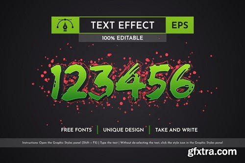 Zombie - Editable Text Effect, Font Style MD66PLA