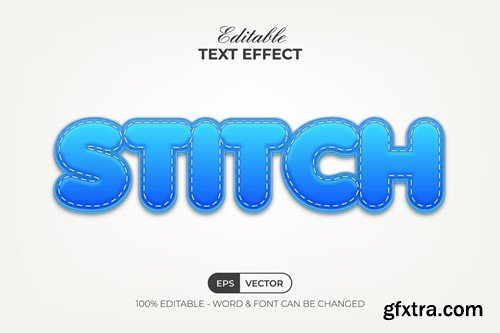 Stitch Blue Text Effect Style U9DVYDA