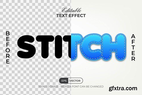 Stitch Blue Text Effect Style U9DVYDA