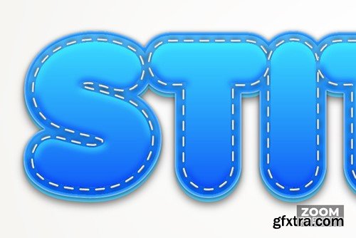 Stitch Blue Text Effect Style U9DVYDA