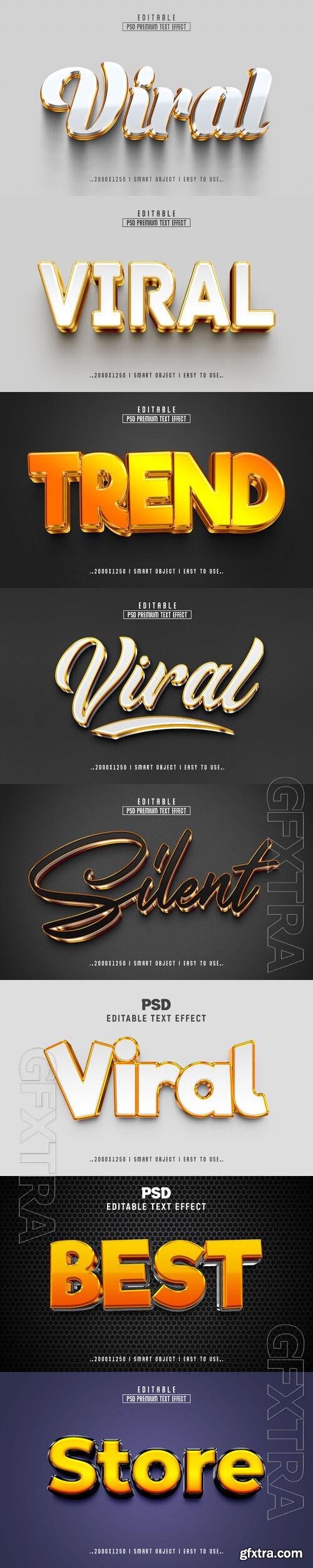 8 Psd style text effect editable set vol 39