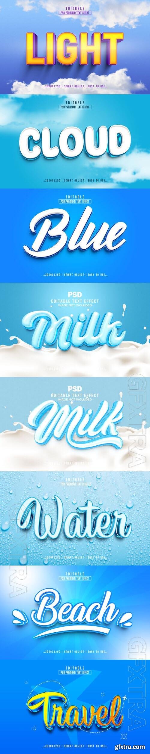 8 Psd style text effect editable set vol 34