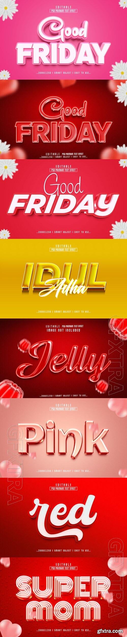 8 Psd style text effect editable set vol 35