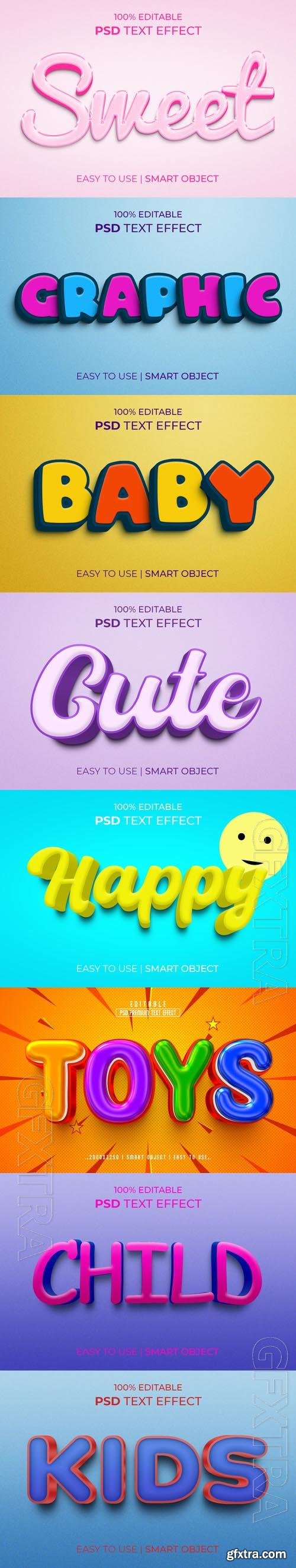 8 Psd style text effect editable set vol 31