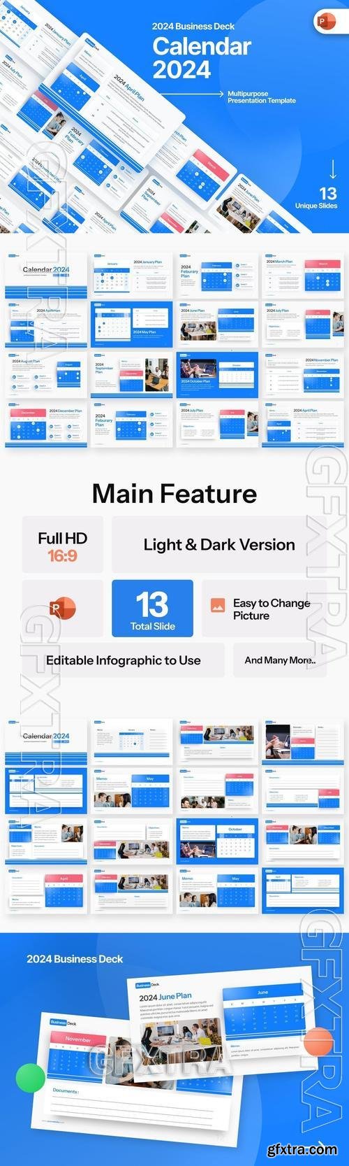 Calendar 2024 PowerPoint Template 2ECYWUT