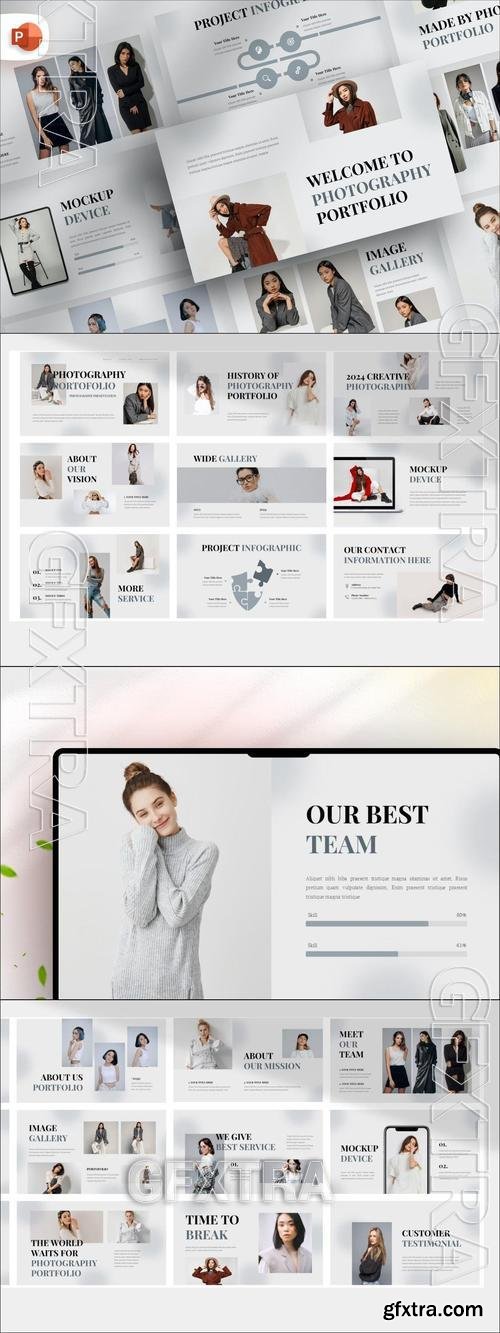 Clean Photography Portfolio PowerPoint Template 46A22TS