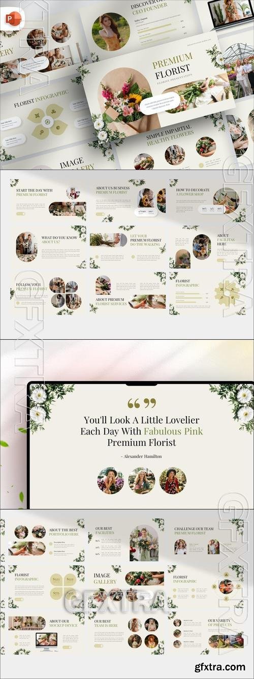 Premium Florist PowerPoint Template DFHJZ3U