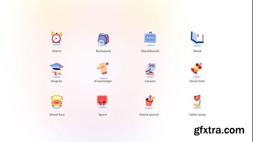 Videohive Back to School - Flat Icons 48918822