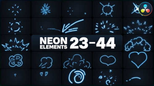 Videohive - Neon Elements for DaVinci Resolve - 48570319 - 48570319