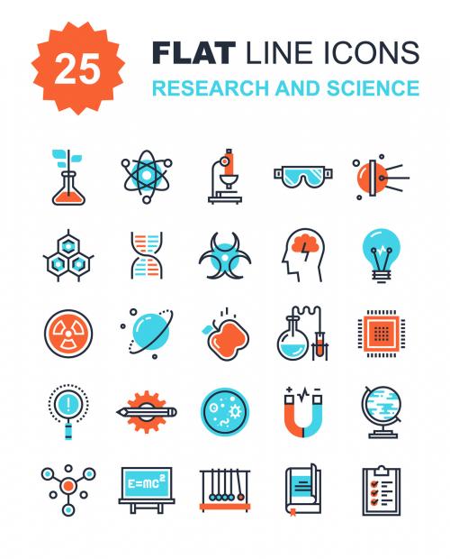 Research and Science Icons Set - 123280824