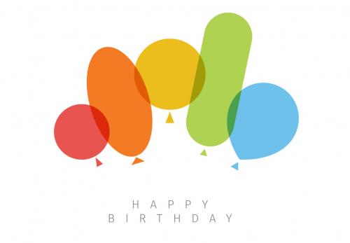 Minimalist Balloons Happy Birthday Card 1 - 123936294