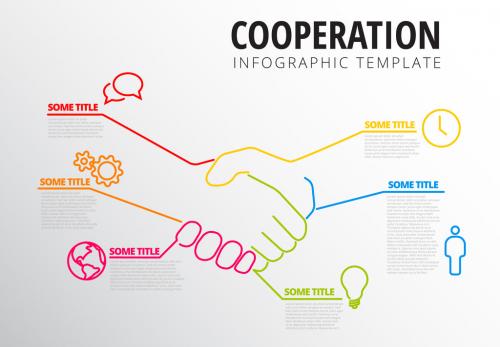 Handshake Element Cooperation infographic - 123936640