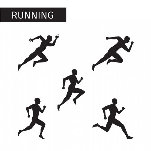 5 Running Person Silhouette Illustrations - 124155293