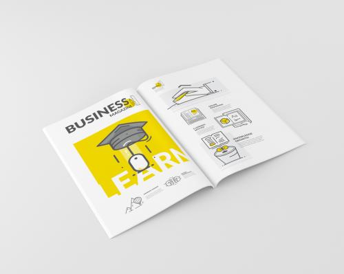 Education Booklet Layout with Cartoon Style Elements - 124620397