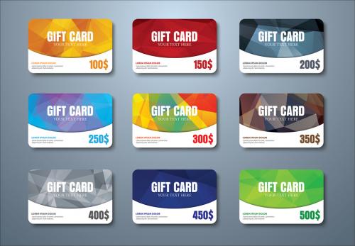 9 Polygonal Element Gift Card Layouts - 124785269